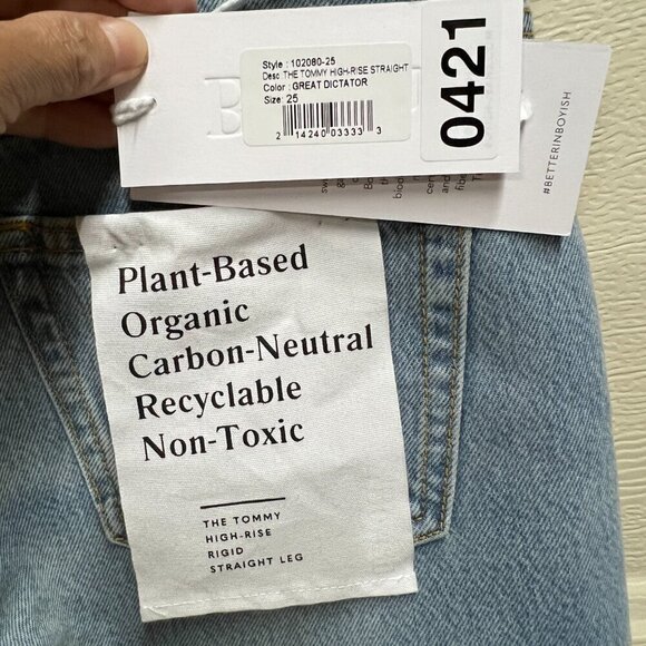 Boyish The TOMMY Womens Rigid Jeans Sz 25 Highrise Straight in GREAT DICTATOR - Picture 6 of 10